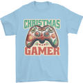Christmas Gamer Funny Gaming Joypad Mens T-Shirt 100% Cotton Light Blue