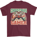Christmas Gamer Funny Gaming Joypad Mens T-Shirt 100% Cotton Maroon