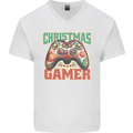 Christmas Gamer Funny Gaming Joypad Mens V-Neck Cotton T-Shirt White