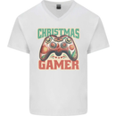 Christmas Gamer Funny Gaming Joypad Mens V-Neck Cotton T-Shirt White