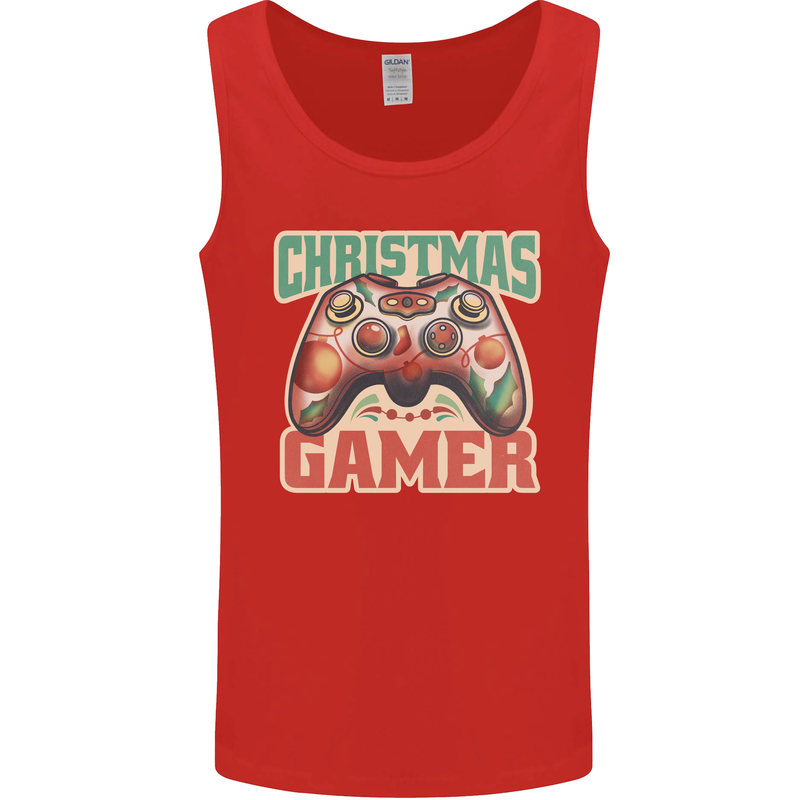 Christmas Gamer Funny Gaming Joypad Mens Vest Tank Top Red
