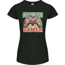 Christmas Gamer Funny Gaming Joypad Womens Petite Cut T-Shirt Black