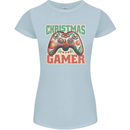 Christmas Gamer Funny Gaming Joypad Womens Petite Cut T-Shirt Light Blue