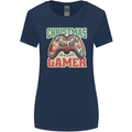 Christmas Gamer Funny Gaming Joypad Womens Wider Cut T-Shirt Navy Blue