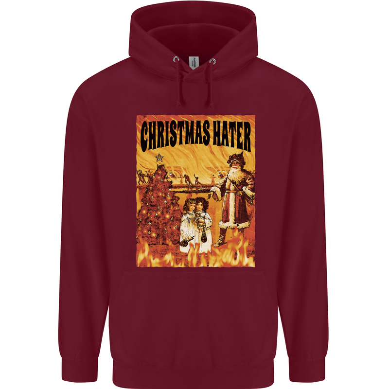 Christmas Hater Bah Humbug Childrens Kids Hoodie Maroon