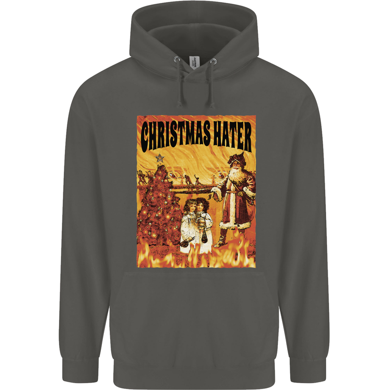 Christmas Hater Bah Humbug Childrens Kids Hoodie Storm Grey