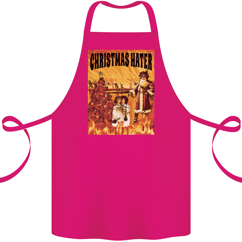 Christmas Hater Bah Humbug Cotton Apron 100% Organic Pink