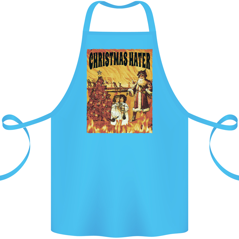 Christmas Hater Bah Humbug Cotton Apron 100% Organic Turquoise