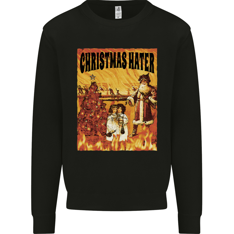 Christmas Hater Bah Humbug Kids Sweatshirt Jumper Black