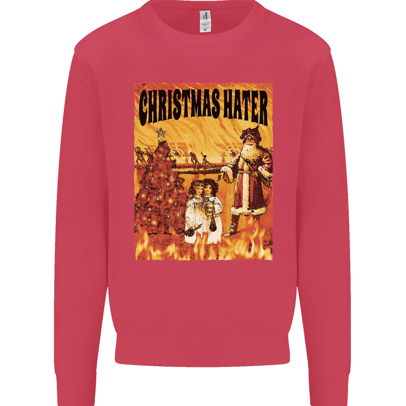 Christmas Hater Bah Humbug Kids Sweatshirt Jumper Heliconia