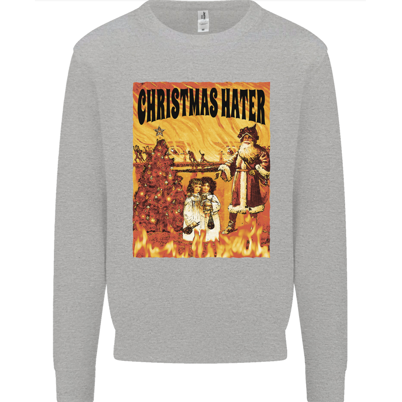 Christmas Hater Bah Humbug Kids Sweatshirt Jumper Sports Grey