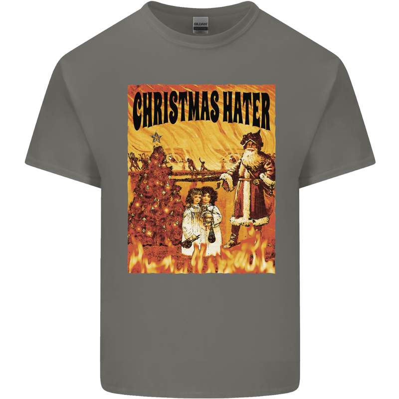 Christmas Hater Bah Humbug Mens Cotton T-Shirt Tee Top Charcoal