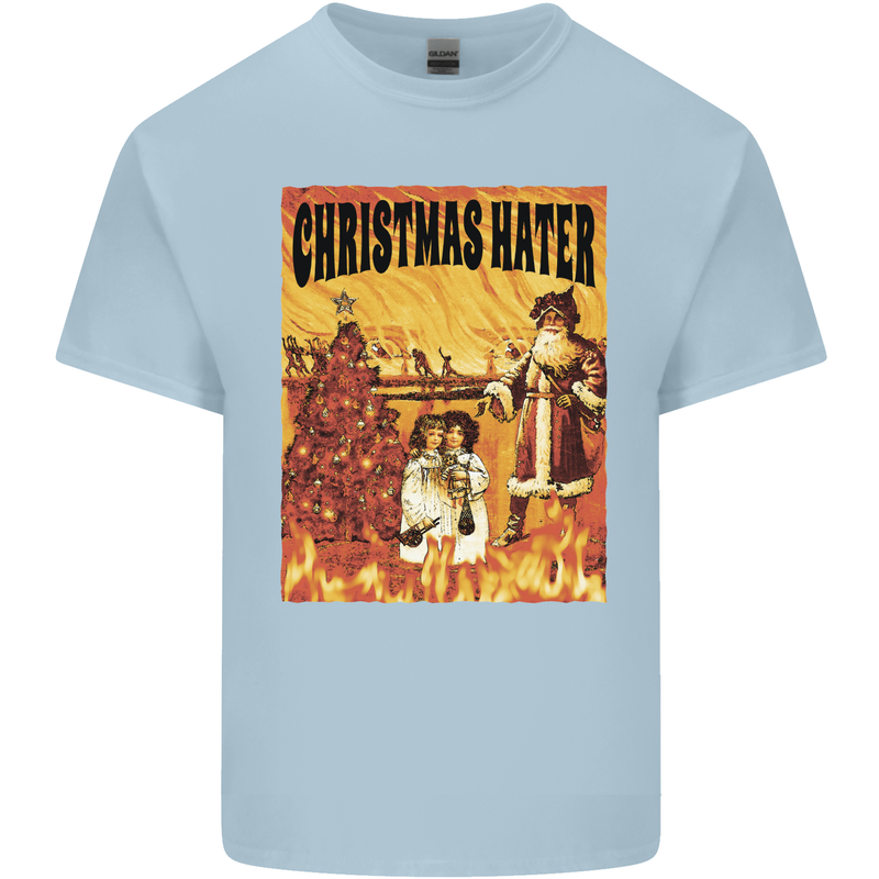 Christmas Hater Bah Humbug Mens Cotton T-Shirt Tee Top Light Blue