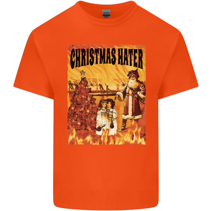 Christmas Hater Bah Humbug Mens Cotton T-Shirt Tee Top Orange