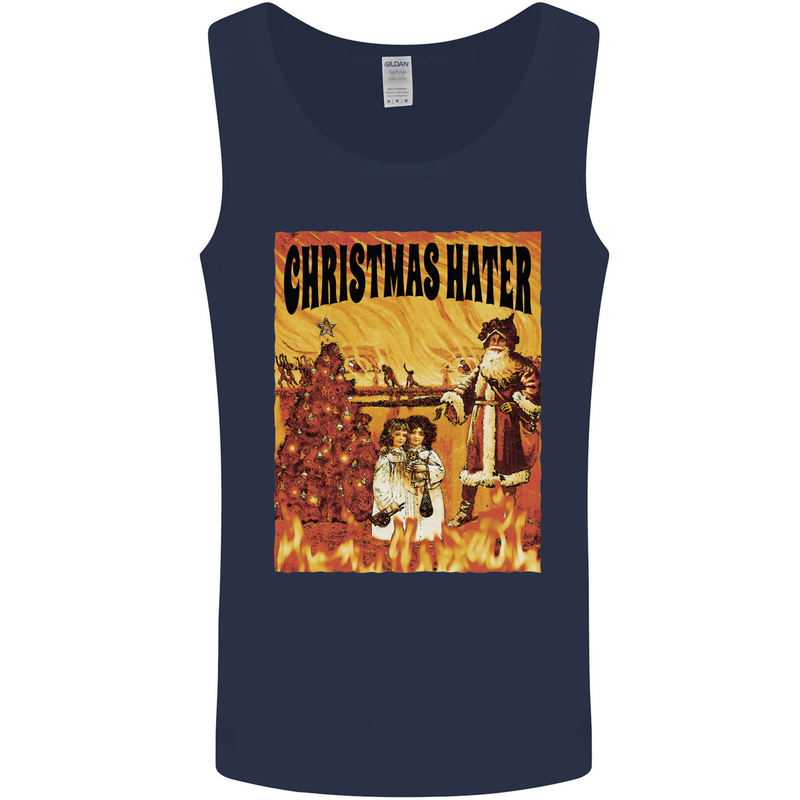 Christmas Hater Bah Humbug Mens Vest Tank Top Navy Blue