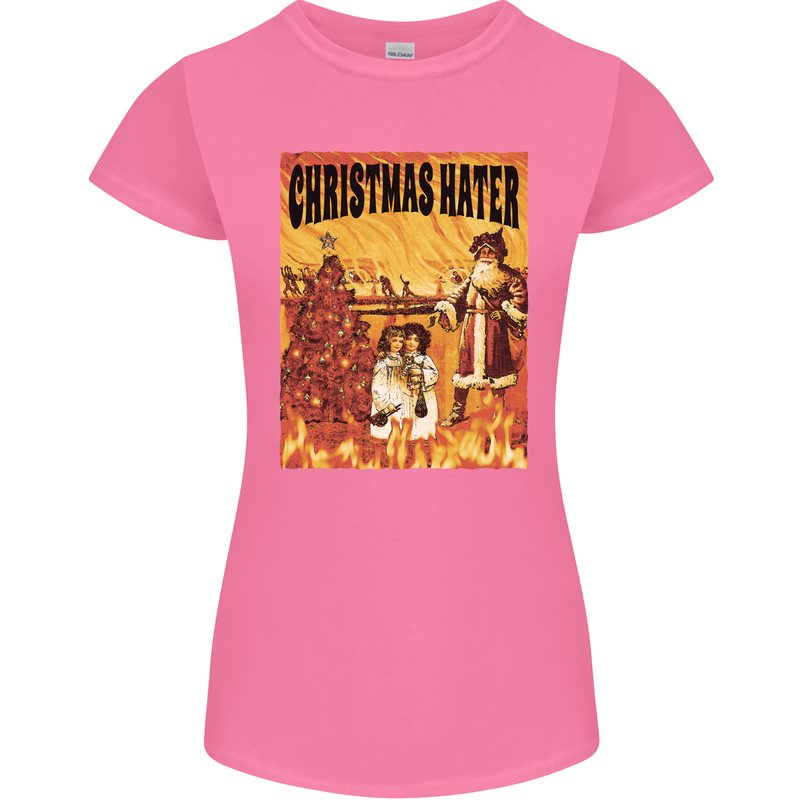 Christmas Hater Bah Humbug Womens Petite Cut T-Shirt Azalea