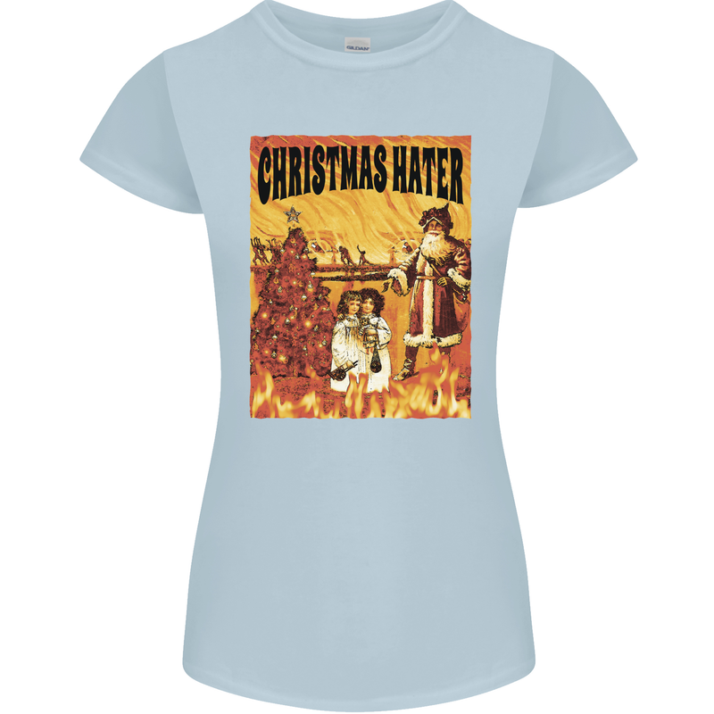 Christmas Hater Bah Humbug Womens Petite Cut T-Shirt Light Blue