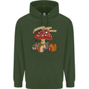 Christmas Hedgehog Toadstool Mouse Childrens Kids Hoodie Forest Green