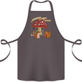 Christmas Hedgehog Toadstool Mouse Cotton Apron 100% Organic Dark Grey