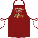 Christmas Hedgehog Toadstool Mouse Cotton Apron 100% Organic Maroon