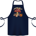 Christmas Hedgehog Toadstool Mouse Cotton Apron 100% Organic Navy Blue