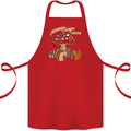 Christmas Hedgehog Toadstool Mouse Cotton Apron 100% Organic Red