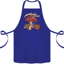 Christmas Hedgehog Toadstool Mouse Cotton Apron 100% Organic Royal Blue