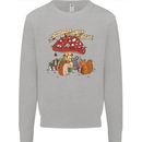 Christmas Hedgehog Toadstool Mouse Kids Sweatshirt Jumper Sports Grey