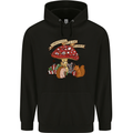 Christmas Hedgehog Toadstool Mouse Mens 80% Cotton Hoodie Black