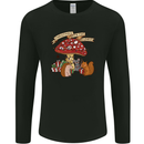 Christmas Hedgehog Toadstool Mouse Mens Long Sleeve T-Shirt Black