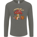 Christmas Hedgehog Toadstool Mouse Mens Long Sleeve T-Shirt Charcoal