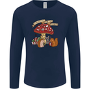 Christmas Hedgehog Toadstool Mouse Mens Long Sleeve T-Shirt Navy Blue
