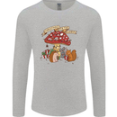 Christmas Hedgehog Toadstool Mouse Mens Long Sleeve T-Shirt Sports Grey