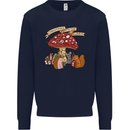 Christmas Hedgehog Toadstool Mouse Mens Sweatshirt Jumper Navy Blue
