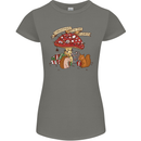 Christmas Hedgehog Toadstool Mouse Womens Petite Cut T-Shirt Charcoal