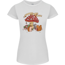Christmas Hedgehog Toadstool Mouse Womens Petite Cut T-Shirt White