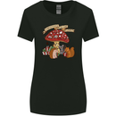 Christmas Hedgehog Toadstool Mouse Womens Wider Cut T-Shirt Black