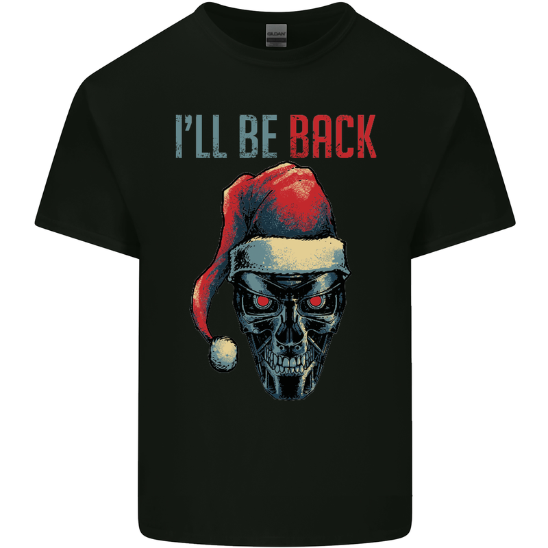 Christmas I'll Be Back SCI-FI Funny Xmas Kids T-Shirt Childrens Black