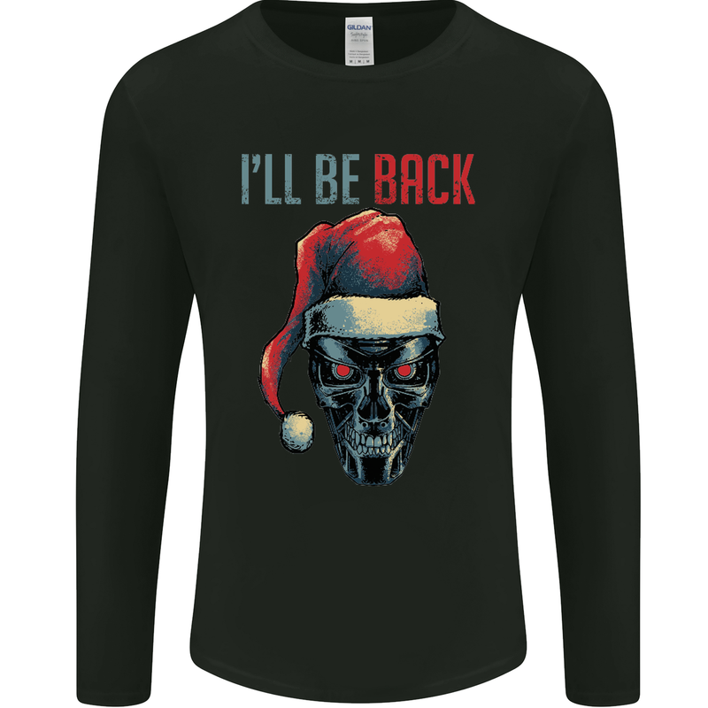 Christmas I'll Be Back SCI-FI Funny Xmas Mens Long Sleeve T-Shirt Black
