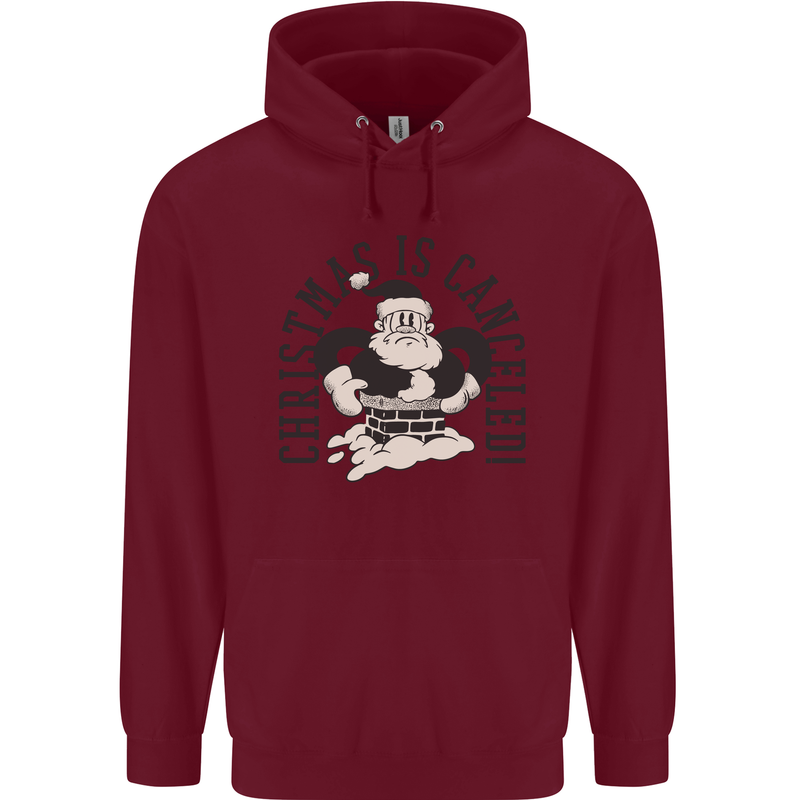 Christmas Is Cancelled Funny Bah Humbug Childrens Kids Hoodie Maroon