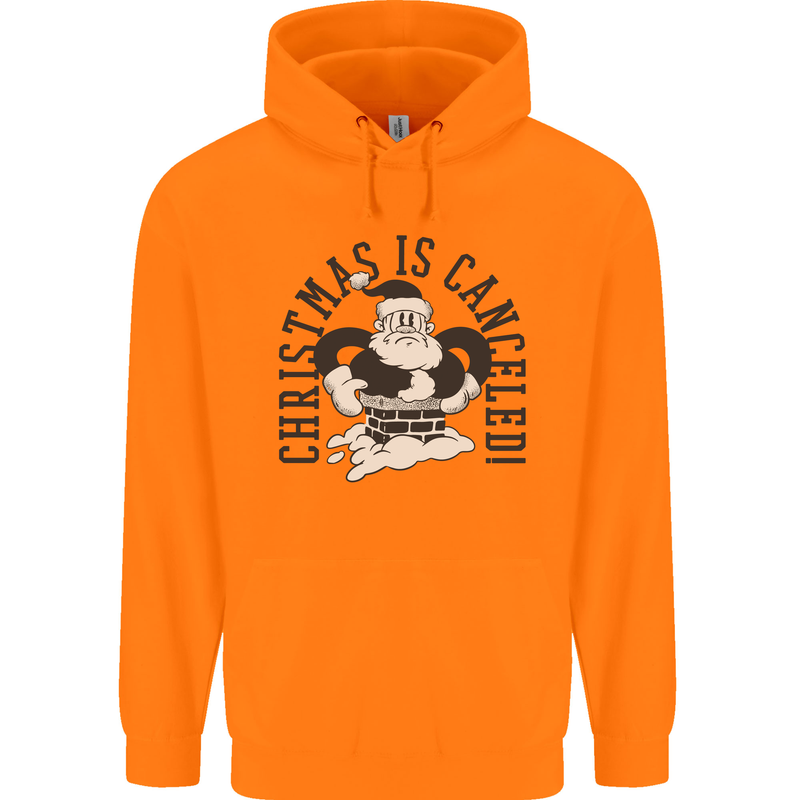 Christmas Is Cancelled Funny Bah Humbug Childrens Kids Hoodie Orange