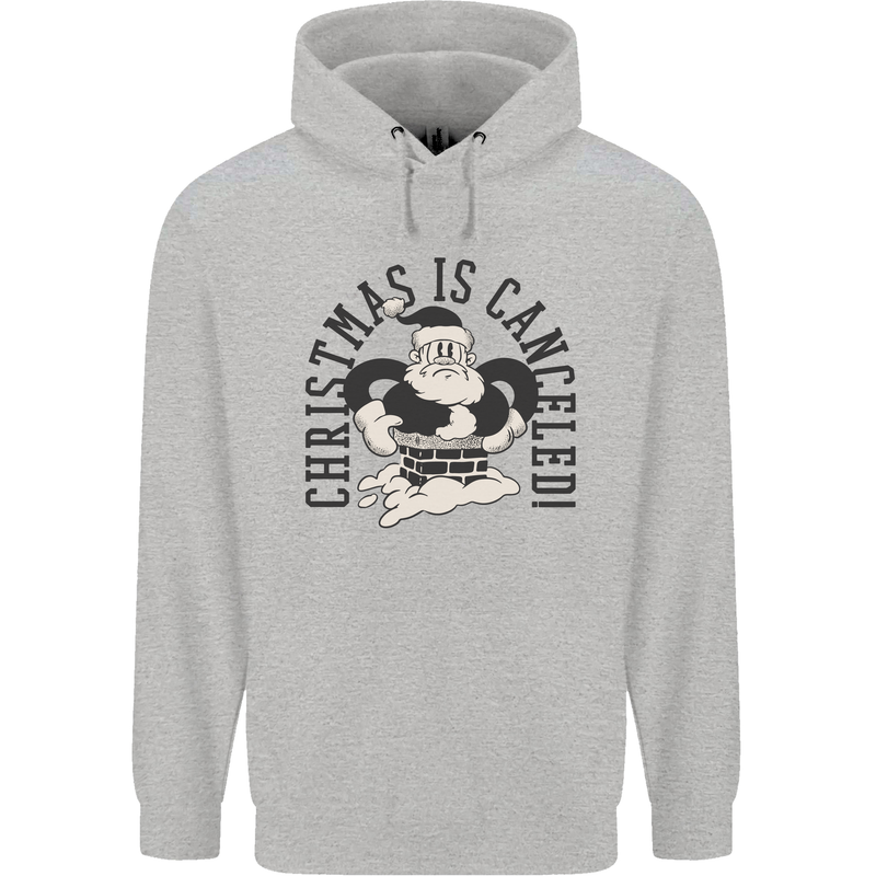 Christmas Is Cancelled Funny Bah Humbug Childrens Kids Hoodie Sports Grey