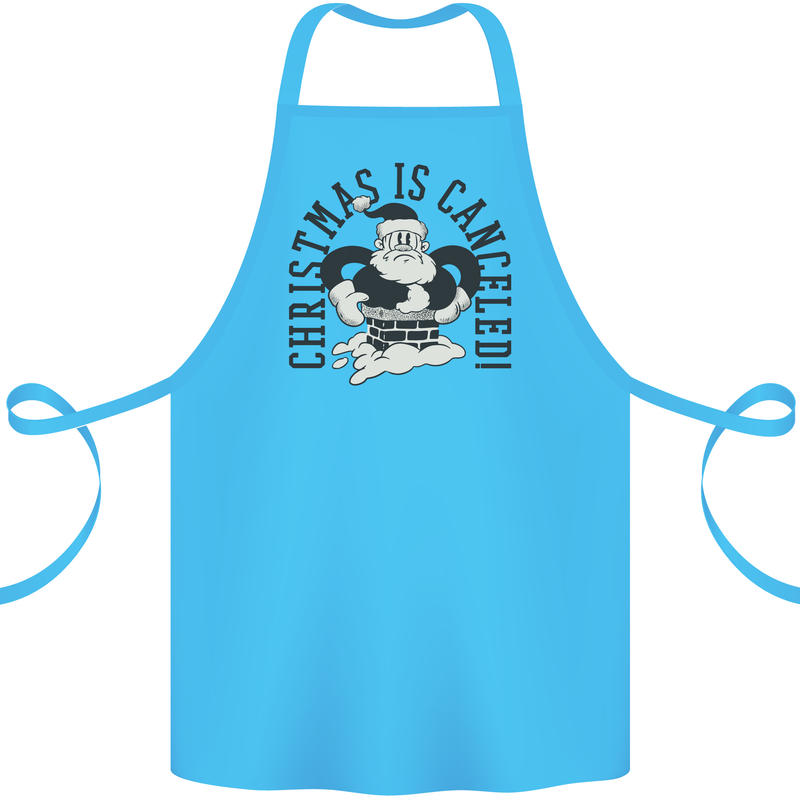 Christmas Is Cancelled Funny Bah Humbug Cotton Apron 100% Organic Turquoise