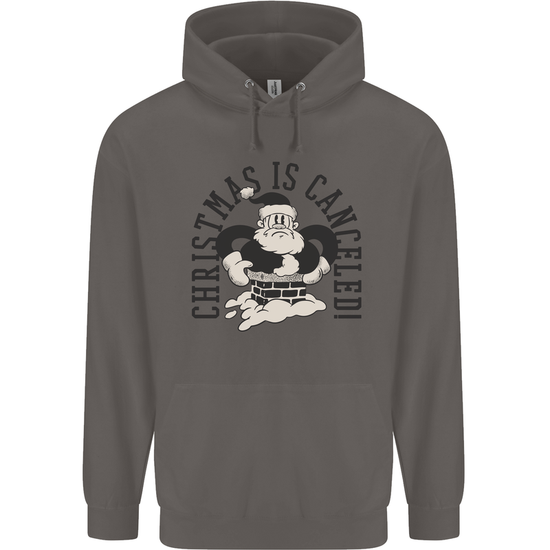 Christmas Is Cancelled Funny Bah Humbug Mens 80% Cotton Hoodie Charcoal