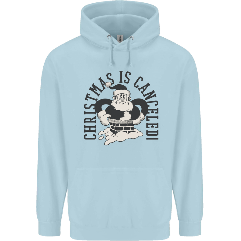 Christmas Is Cancelled Funny Bah Humbug Mens 80% Cotton Hoodie Light Blue