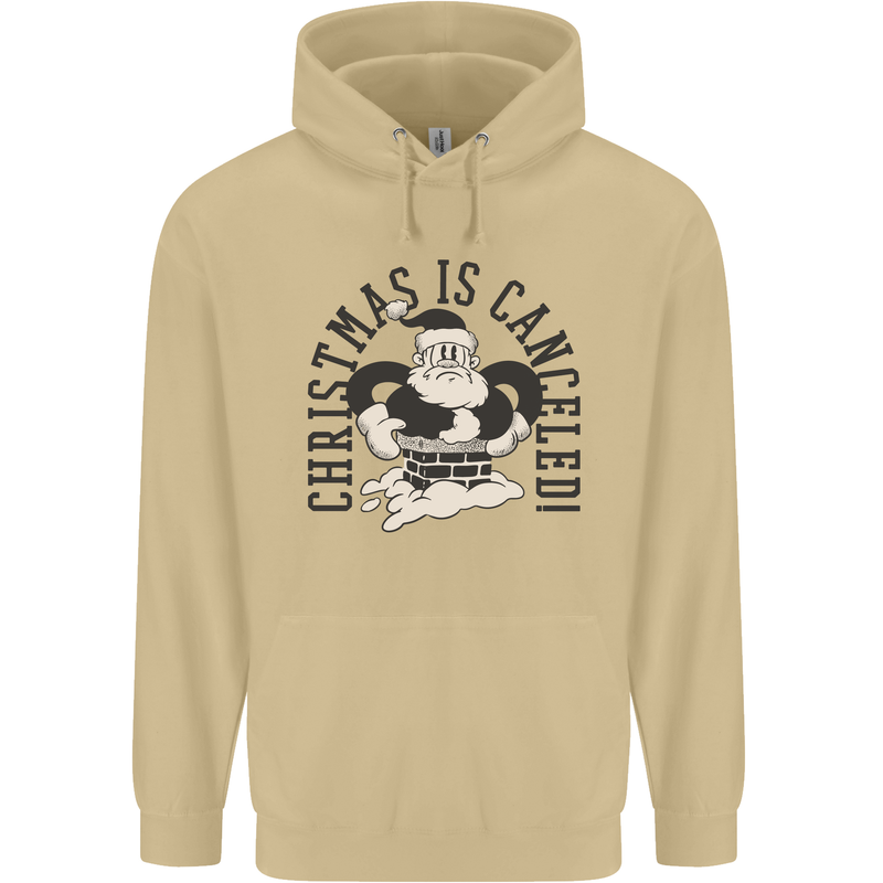 Christmas Is Cancelled Funny Bah Humbug Mens 80% Cotton Hoodie Sand