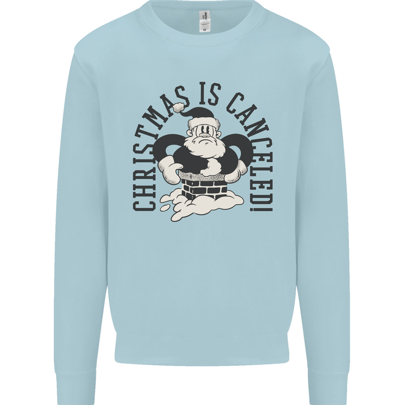 Christmas Is Cancelled Funny Bah Humbug Mens Sweatshirt Jumper Light Blue