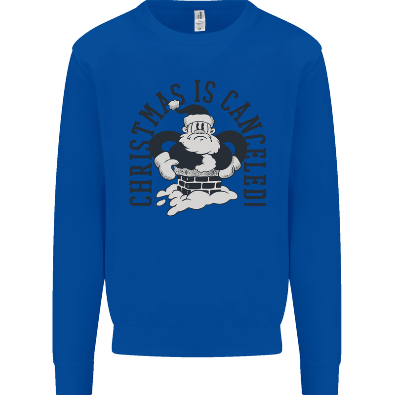 Christmas Is Cancelled Funny Bah Humbug Mens Sweatshirt Jumper Royal Blue