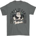 Christmas Is Cancelled Funny Bah Humbug Mens T-Shirt 100% Cotton Charcoal