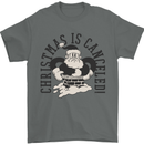 Christmas Is Cancelled Funny Bah Humbug Mens T-Shirt 100% Cotton Charcoal